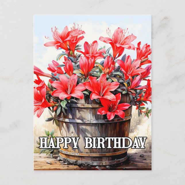 Illustration einer blühenden Lilienblume Postkarte (Vorderseite)