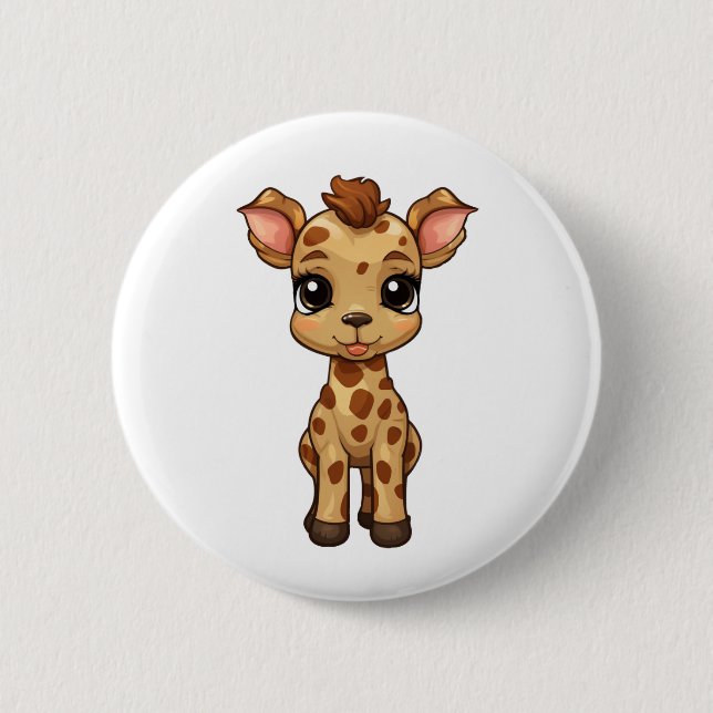 Illustration einer Cartoon-Giraffe Button (Vorderseite)