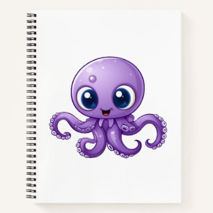 Illustration einer Cartoon-Kraken Notizbuch