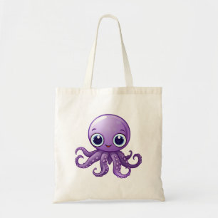 Illustration einer Cartoon-Kraken Tragetasche