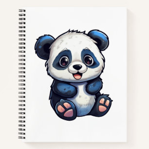 Illustration einer Cartoon-Panda Notizbuch