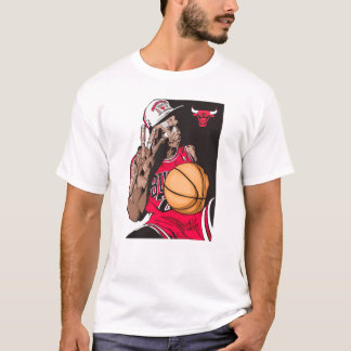 Illustration einer Chicago Bulls-Basketball-Legend T-Shirt