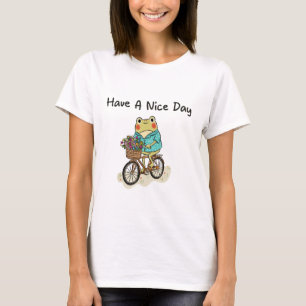 Illustration einer fantasievollen Frosch Fahrradfa T-Shirt