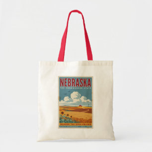 Illustration einer Farm in der Nebraska-Prärie, Re Tragetasche