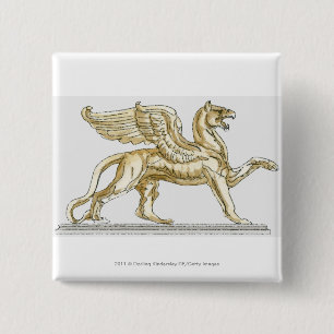 Illustration einer Greifstatue Button