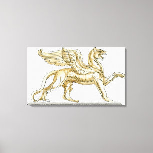 Illustration einer Greifstatue Leinwanddruck