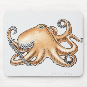 Illustration einer Krake Mousepad