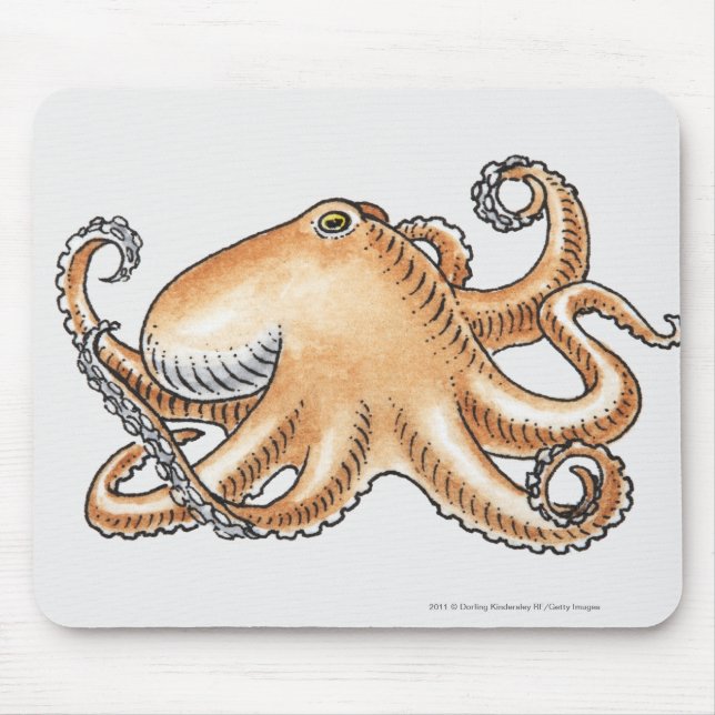 Illustration einer Krake Mousepad (Vorne)