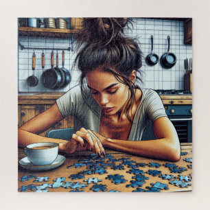 Illustration einer Puzzle-Frau