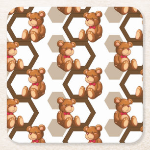 Illustration einer Reihe des Teddybären betreffen Rechteckiger Pappuntersetzer