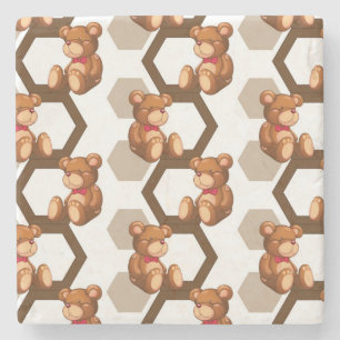 Illustration einer Reihe des Teddybären betreffen Steinuntersetzer