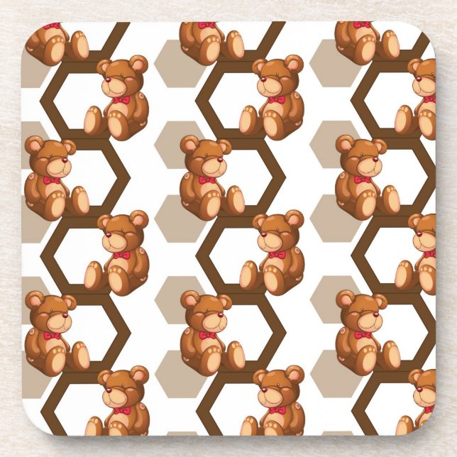 Illustration einer Reihe des Teddybären betreffen Untersetzer (Vorderseite)