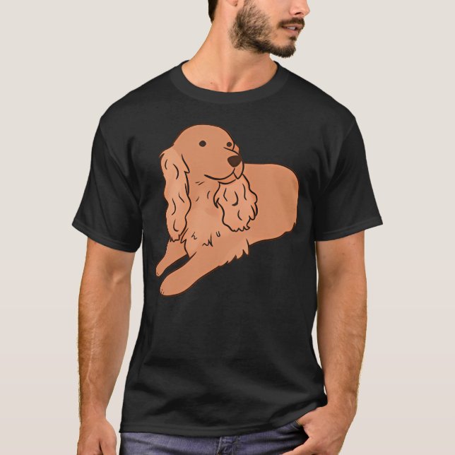 Illustration einer roten englischen Cocker Spaniel T-Shirt (Vorderseite)