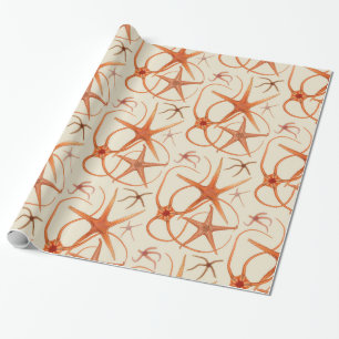 Illustration einer Vintage-Seesterne Geschenkpapier