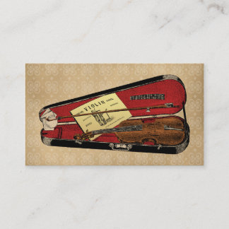Illustration einer Vintage-Violine Visitenkarte