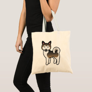Illustration eines Alaskan Malamute-Hundes in Schw Tragetasche
