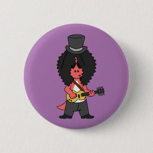 Illustration eines Allosaurus, der als Rockstar ve Button