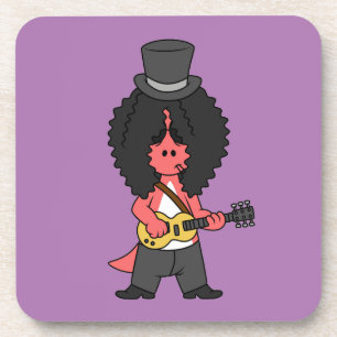 Illustration eines Allosaurus, der als Rockstar ve Getränkeuntersetzer