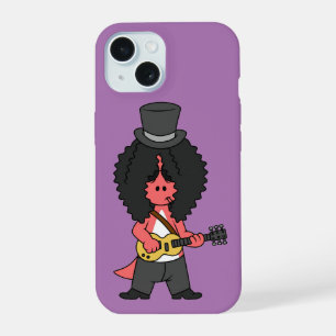 Illustration eines Allosaurus, der als Rockstar ve iPhone 15 Hülle