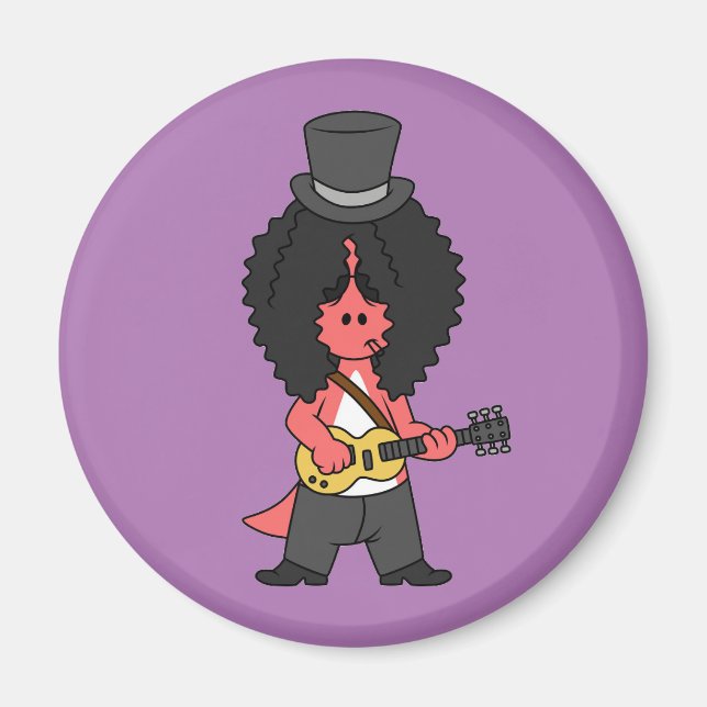 Illustration eines Allosaurus, der als Rockstar ve Magnet (Vorne)