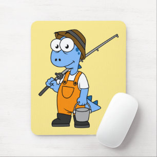 Illustration eines Allosaurus-Fischers. Mousepad