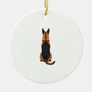Illustration eines alten Deutschen Schäferhunds vo Keramik Ornament
