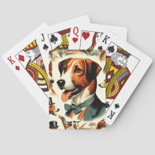 Illustration eines alten englischen Foxhounds Spielkarten