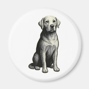 Illustration eines alten sitzenden Hundes Magnet