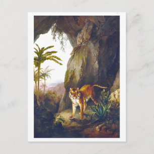 Illustration eines antiken Tigers in einer Höhle Postkarte