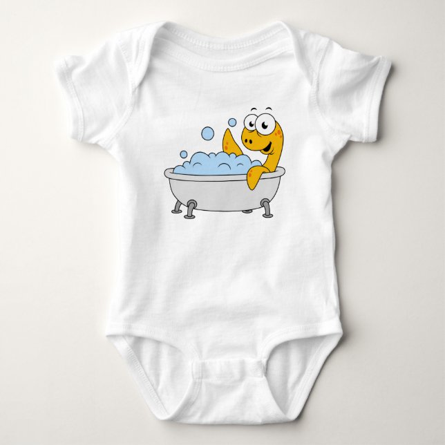 Illustration eines Badesauges Ness Monster. Baby Strampler (Vorderseite)
