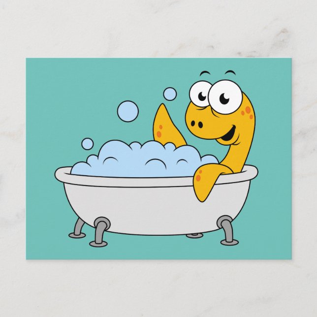 Illustration eines Badesauges Ness Monster. Postkarte (Vorderseite)