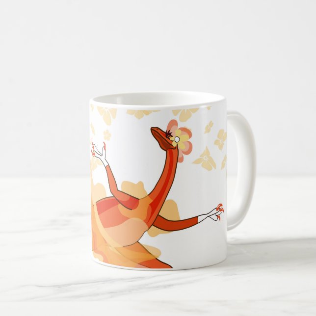 Illustration eines Ballerina TanzRaptors. 2 Kaffeetasse (VorderseiteRechts)