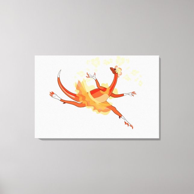 Illustration eines Ballerina TanzRaptors. 2 Leinwanddruck (Vorderseite)