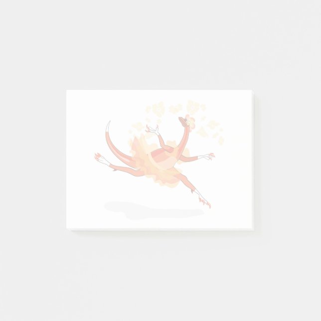 Illustration eines Ballerina TanzRaptors. 2 Post-it Klebezettel (Vorderseite)