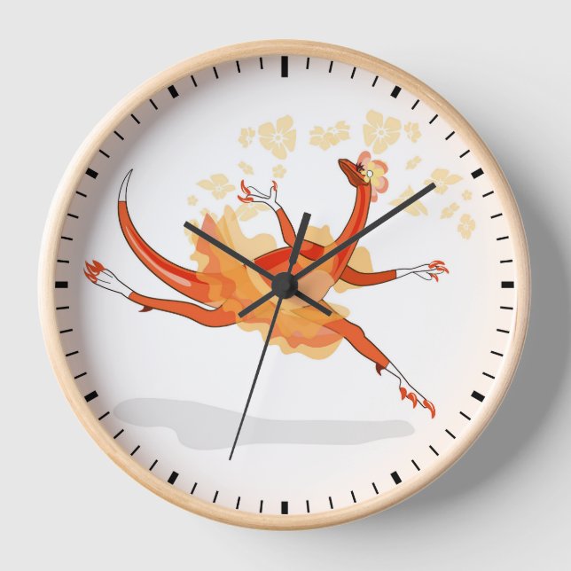 Illustration eines Ballerina TanzRaptors. 2 Uhr (Vorderseite)