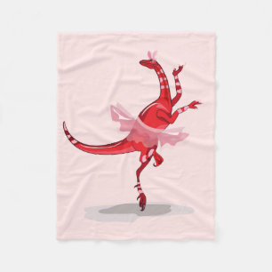 Illustration eines Ballerina TanzRaptors. Fleecedecke