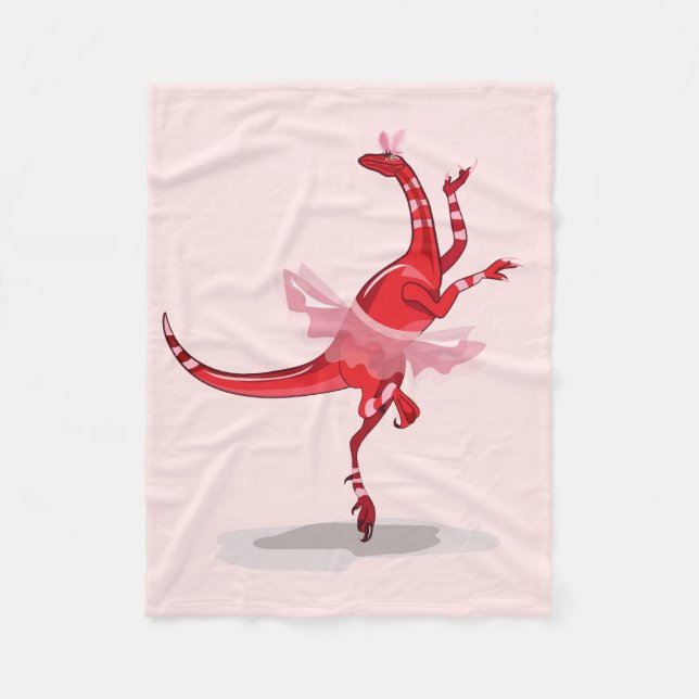 Illustration eines Ballerina TanzRaptors. Fleecedecke (Vorderseite)