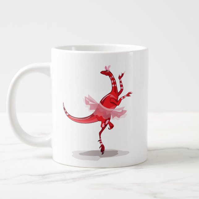 Illustration eines Ballerina TanzRaptors. Jumbo-Tasse (Links)