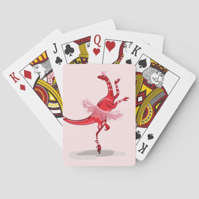 Illustration eines Ballerina TanzRaptors. Spielkarten (Rückseite)