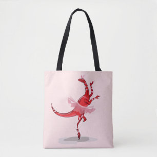 Illustration eines Ballerina TanzRaptors. Tasche