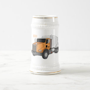 Illustration eines Betonmischwagen-Cartoons  Bierglas