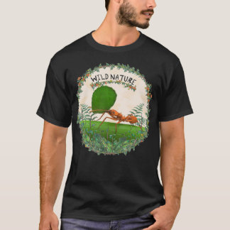 Illustration eines Blattschnitts Ant T-Shirt