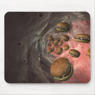 Illustration eines Blutgefäßes mit Burgern Mousepad