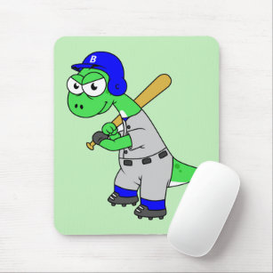 Illustration eines Brontosaurus Baseball-Spielers. Mousepad