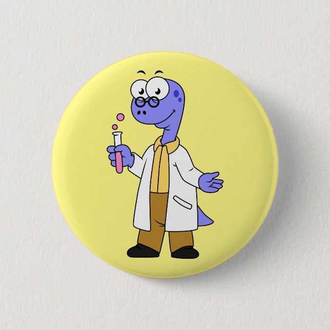 Illustration eines Brontosaurus-Chemisten. Button (Vorderseite)