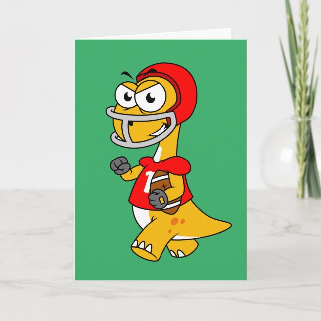 Illustration eines Brontosaurus, der Fußball spiel Karte (Vorderseite)