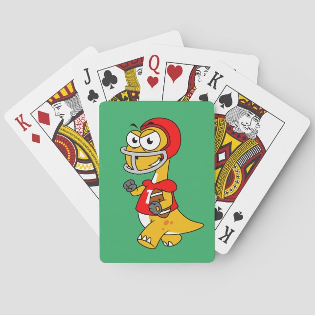 Illustration eines Brontosaurus, der Fußball spiel Spielkarten (Rückseite)