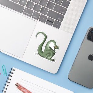 Illustration eines Cartoon Brontosaurus Denken. Aufkleber