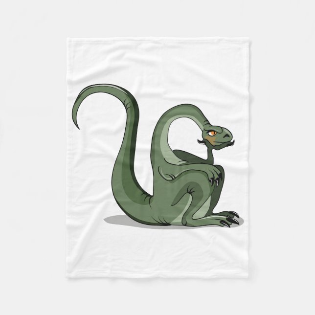 Illustration eines Cartoon Brontosaurus Denken. Fleecedecke (Vorderseite)