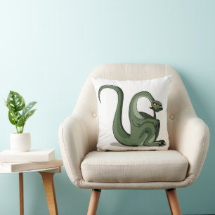 Illustration eines Cartoon Brontosaurus Denken. Kissen